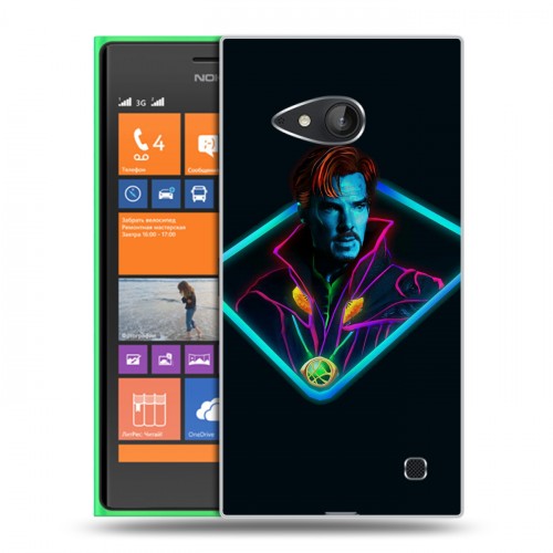 Дизайнерский пластиковый чехол для Nokia Lumia 730/735 Неоновые супергерои