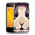 Дизайнерский пластиковый чехол для LG Google Nexus 4 Животные ацтеков