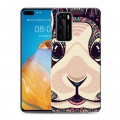 Дизайнерский силиконовый с усиленными углами чехол для Huawei P40 Животные ацтеков