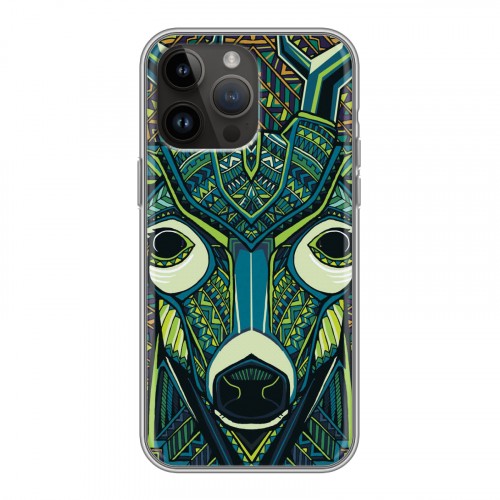 Дизайнерский силиконовый с усиленными углами чехол для Iphone 14 Pro Max Животные ацтеков