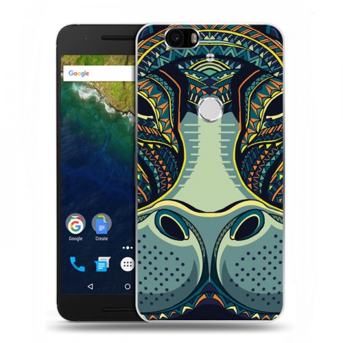 Дизайнерский силиконовый чехол для Google Huawei Nexus 6P Животные ацтеков