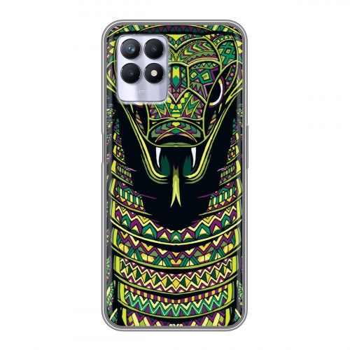 Дизайнерский силиконовый с усиленными углами чехол для Realme 8i Животные ацтеков
