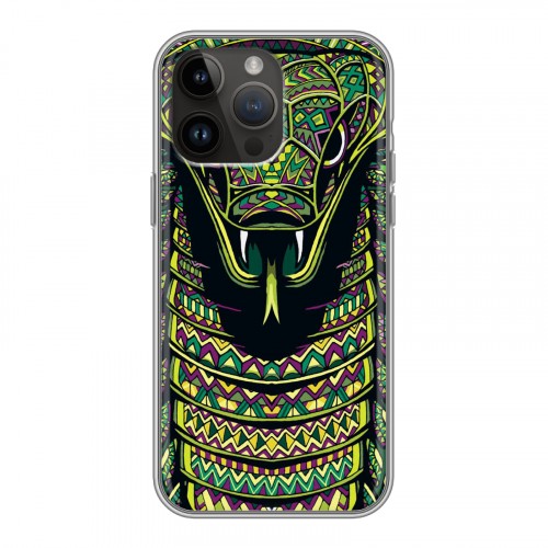 Дизайнерский силиконовый с усиленными углами чехол для Iphone 14 Pro Max Животные ацтеков