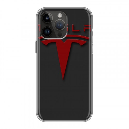 Дизайнерский силиконовый чехол для Iphone 14 Pro Max Tesla