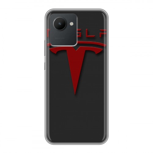 Дизайнерский силиконовый с усиленными углами чехол для Realme C30 Tesla