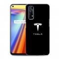 Дизайнерский силиконовый с усиленными углами чехол для Realme 7 Tesla