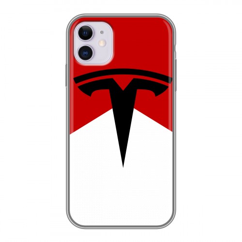 Дизайнерский силиконовый чехол для Iphone 11 Tesla
