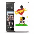 Дизайнерский пластиковый чехол для HTC Desire 700 любовь это...