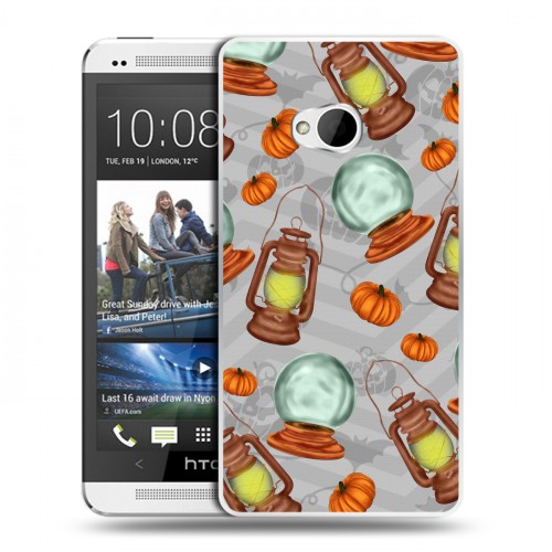 Дизайнерский пластиковый чехол для HTC One (M7) Dual SIM хэллоуин