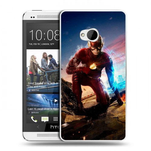 Дизайнерский пластиковый чехол для HTC One (M7) Dual SIM флэш