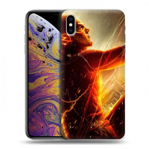 Дизайнерский силиконовый чехол для Iphone Xs Max флэш