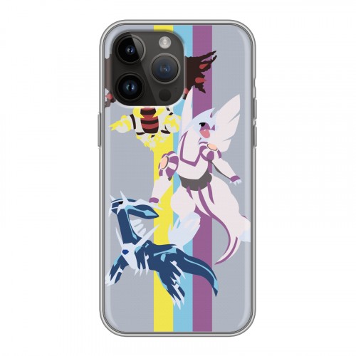 Дизайнерский силиконовый с усиленными углами чехол для Iphone 14 Pro Max Покемоны