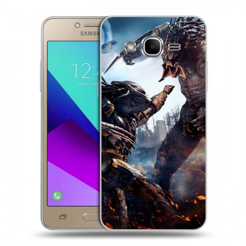 Дизайнерский силиконовый с усиленными углами чехол для Samsung Galaxy J2 Prime Хищник (2018)