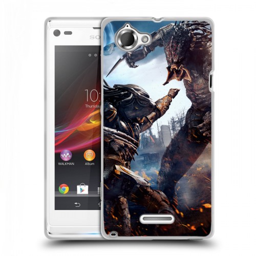 Дизайнерский пластиковый чехол для Sony Xperia L Хищник (2018)