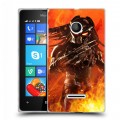 Дизайнерский пластиковый чехол для Microsoft Lumia 435 Хищник (2018)