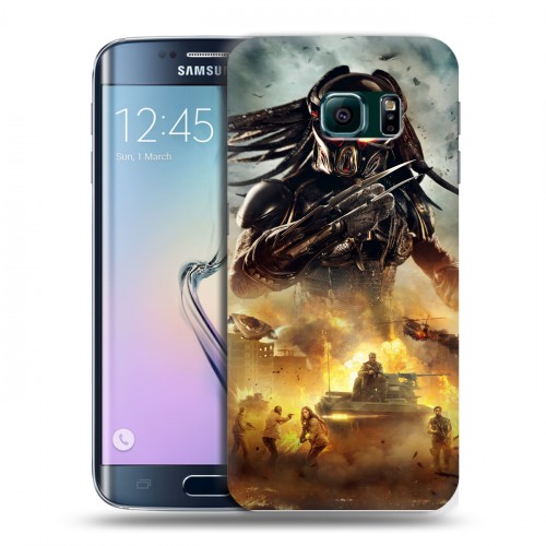 Дизайнерский пластиковый чехол для Samsung Galaxy S6 Edge Хищник (2018)