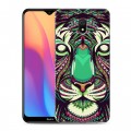 Дизайнерский силиконовый с усиленными углами чехол для Xiaomi RedMi 8A Животные ацтеков