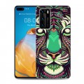 Дизайнерский силиконовый с усиленными углами чехол для Huawei P40 Животные ацтеков