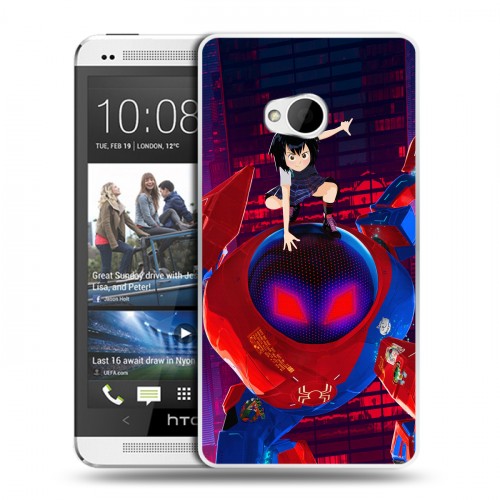 Дизайнерский пластиковый чехол для HTC One (M7) Dual SIM Человек-паук : Через вселенные