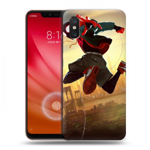 Дизайнерский силиконовый с усиленными углами чехол для Xiaomi Mi 8 Pro Человек-паук : Через вселенные