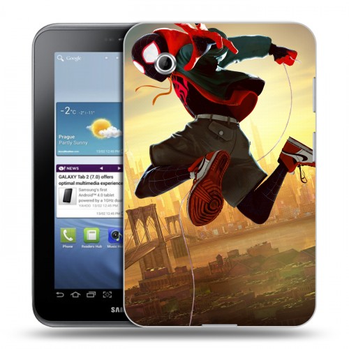 Дизайнерский силиконовый чехол для Samsung Galaxy Tab 2 7.0 Человек-паук : Через вселенные
