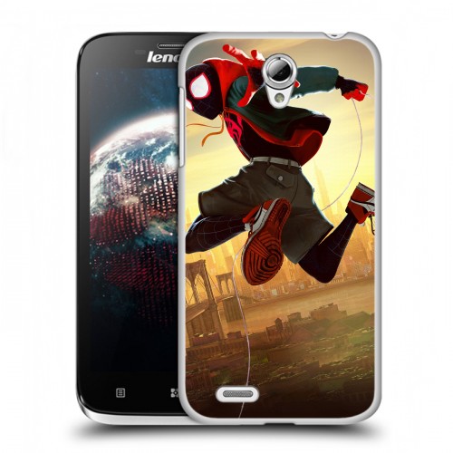 Дизайнерский пластиковый чехол для Lenovo A859 Ideaphone Человек-паук : Через вселенные