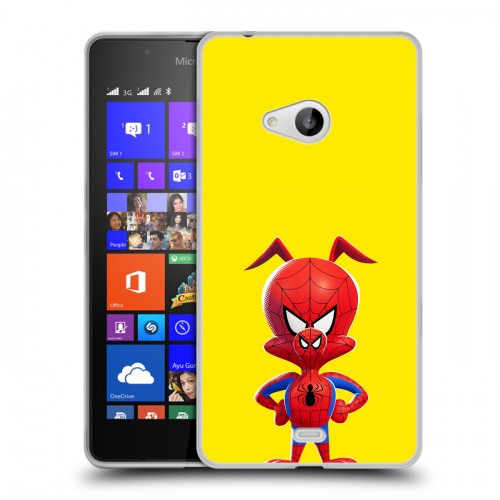 Дизайнерский пластиковый чехол для Microsoft Lumia 540 Человек-паук : Через вселенные