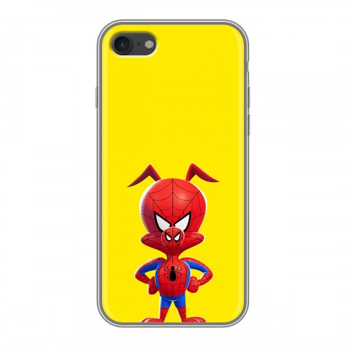 Дизайнерский силиконовый чехол для Iphone 7 Человек-паук : Через вселенные