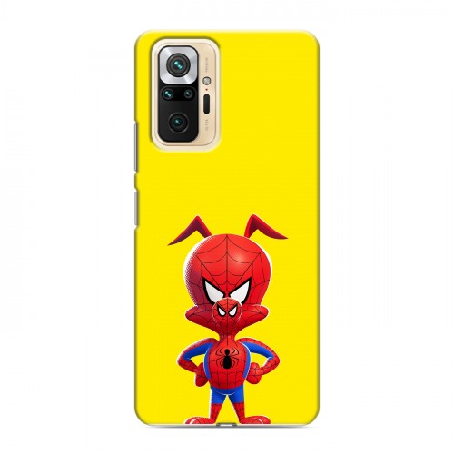 Дизайнерский силиконовый с усиленными углами чехол для Xiaomi RedMi Note 10 Pro Человек-паук : Через вселенные