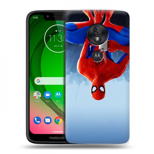 Дизайнерский пластиковый чехол для Motorola Moto G7 Play Человек-паук : Через вселенные