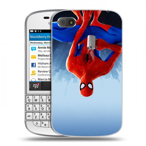 Дизайнерский пластиковый чехол для BlackBerry Q10 Человек-паук : Через вселенные