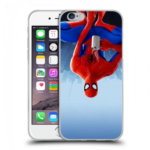 Дизайнерский пластиковый чехол для Iphone 6/6s Человек-паук : Через вселенные