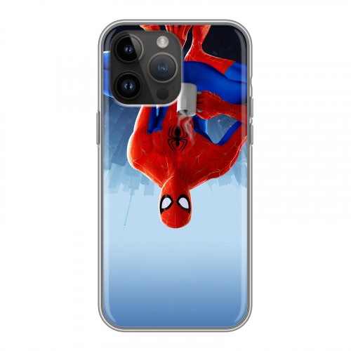 Дизайнерский силиконовый с усиленными углами чехол для Iphone 14 Pro Max Человек-паук : Через вселенные