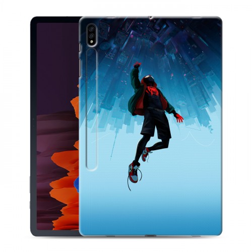 Дизайнерский силиконовый чехол для Samsung Galaxy Tab S7 Plus Человек-паук : Через вселенные