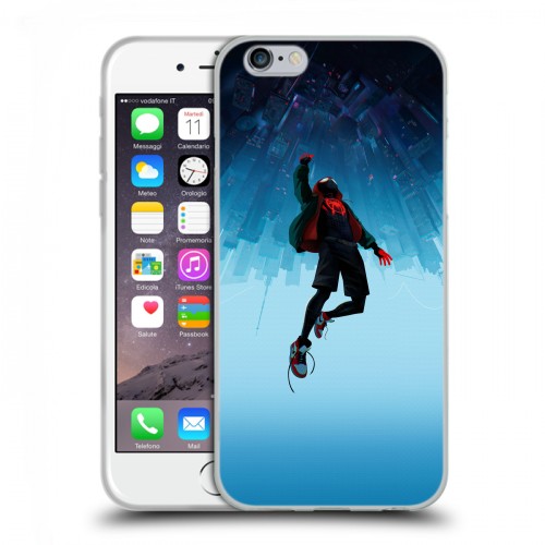 Дизайнерский пластиковый чехол для Iphone 6/6s Человек-паук : Через вселенные