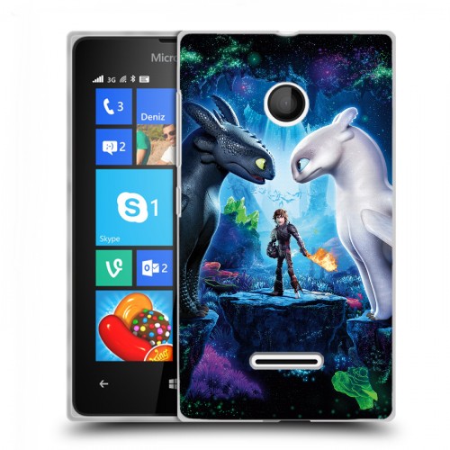 Дизайнерский пластиковый чехол для Microsoft Lumia 435 Как приручить дракона 3