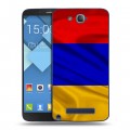 Дизайнерский пластиковый чехол для Alcatel One Touch Hero Флаг Армении