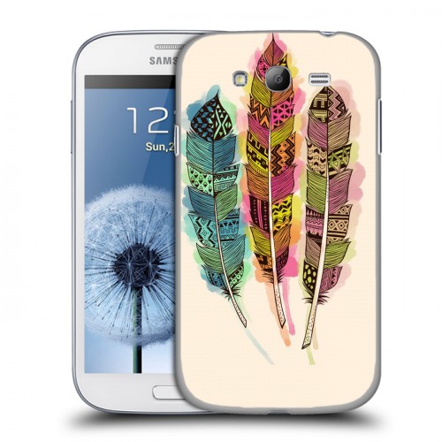Дизайнерский пластиковый чехол для Samsung Galaxy Grand Перья ацтеков