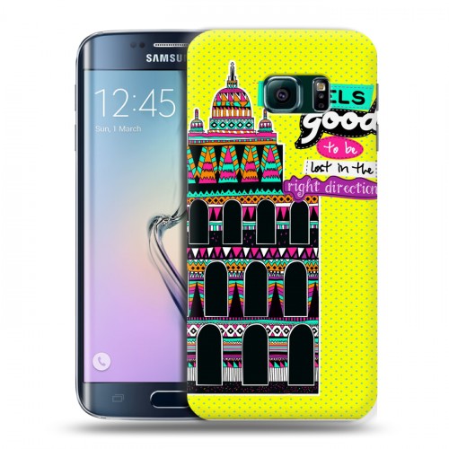 Дизайнерский пластиковый чехол для Samsung Galaxy S6 Edge Яркие достопримечательности