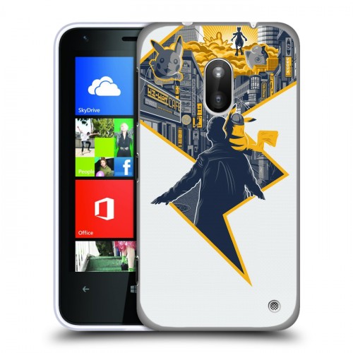 Дизайнерский пластиковый чехол для Nokia Lumia 620 Покемон. Детектив Пикачу