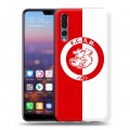 Дизайнерский силиконовый с усиленными углами чехол для Huawei P20 Pro Red White Fans