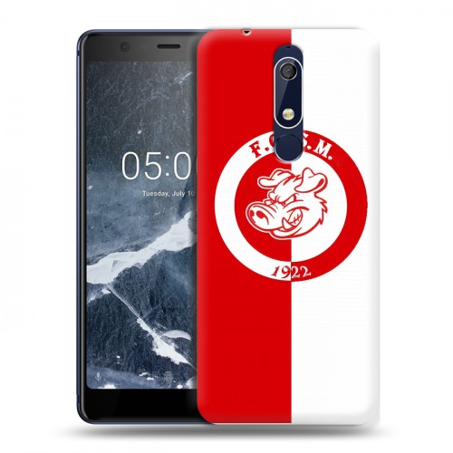 Дизайнерский пластиковый чехол для Nokia 5.1 Red White Fans