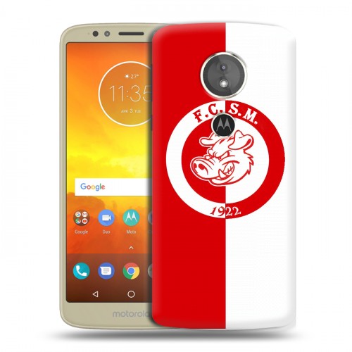 Дизайнерский силиконовый чехол для Motorola Moto E5 Red White Fans