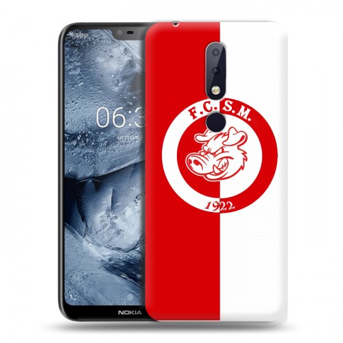 Дизайнерский пластиковый чехол для Nokia 6.1 Plus Red White Fans