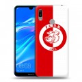 Дизайнерский пластиковый чехол для Huawei Y6 (2019) Red White Fans