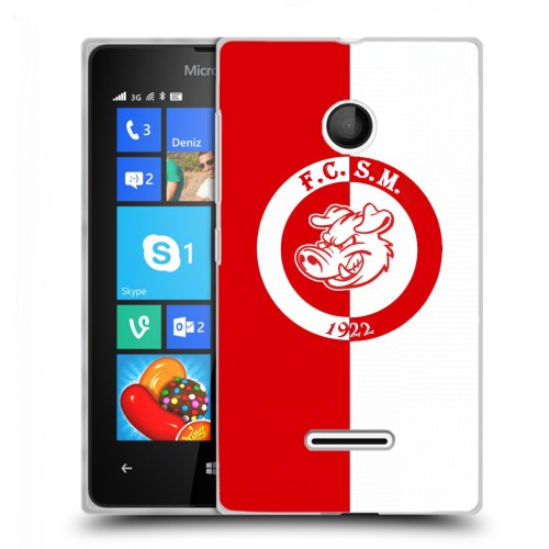 Дизайнерский пластиковый чехол для Microsoft Lumia 435 Red White Fans