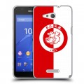 Дизайнерский пластиковый чехол для Sony Xperia E4g Red White Fans