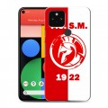 Дизайнерский пластиковый чехол для Google Pixel 5 Red White Fans