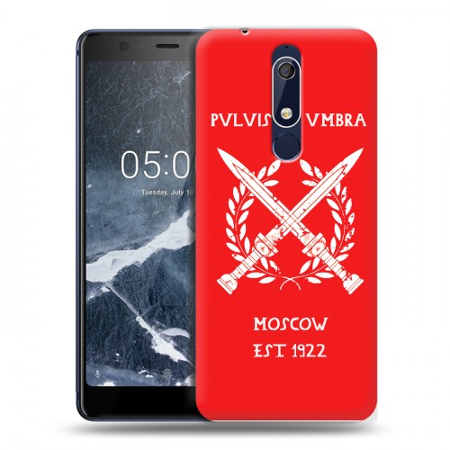 Дизайнерский пластиковый чехол для Nokia 5.1 Red White Fans