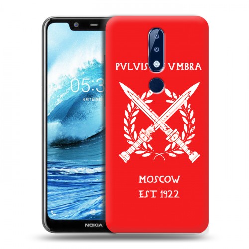 Дизайнерский силиконовый чехол для Nokia 5.1 Plus Red White Fans